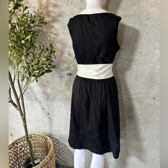 Talbots sleeveless black and white button down dress - Picture 5 of 5
